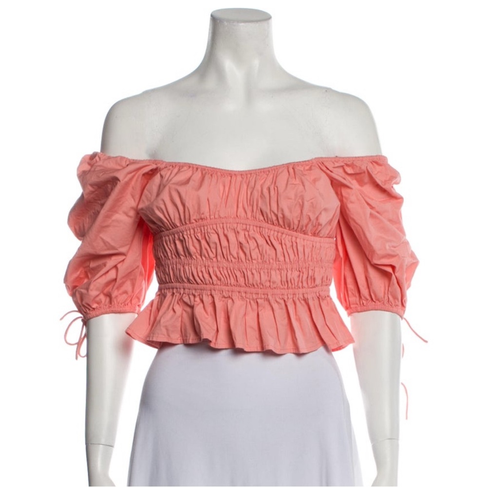 Staud Off-Shoulder Pink Top